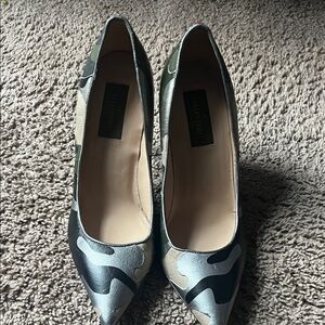Valentino Camouflage Pointed-Toe Pumps - Green, Black, Tan